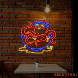 Octopus Bowl Neon Sign Sea Food Led Sign Octopus Neon Light Restaurant Wall Room Decor Food Shop Neon Light Chef Led