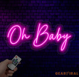 Oh Baby Neon Sign Custom Neon Light for Baby Shower Decorations Nursery Decor or Gender Reveal Party Perfect Baby