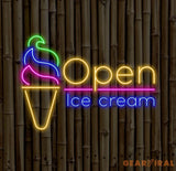 Open Ice Cream Neon Sign Restaurant Neon Sign Business Led Logo Light Ice Cream Decor Neon Sign for Coffee Shop Party