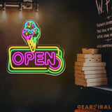 Open Ice Cream Neon Sign Restaurant Neon Sign Business Led Logo Light Ice Cream Decor Neon Sign for Coffee Shop Party