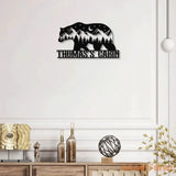 Our Bear Family Metal Sign Decor Custom Family Name Metal Hanging Sign Personalized Wall Art - Housewarming - Gift for