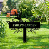 Our Garden Custom Metal Sign - Garden Decor - And Into The Garden I Grow With Love | Personalize Garden Metal Sign