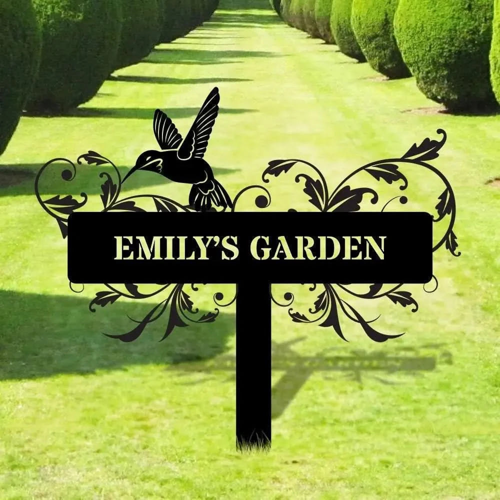 Our Garden Custom Metal Sign - Garden Decor - And Into The Garden I Grow With Love | Personalize Garden Metal Sign