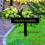 Our Garden Custom Metal Sign - Garden Decor - And Into The Garden I Grow With Love | Personalize Garden Metal Sign