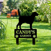 Our Garden Custom Metal Sign - Dog Garden Decor - Dog Metal Yard Sign - Personalize Dog Garden Metal Sign