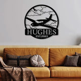 Outdoor Custom Airplane Metal Wall Art Personalized Pilot Name Sign Aircraft Hangar Decor Airforce Housewarming Gifts