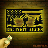 Outdoor Sasquatch Custom Name Metal Sign - Bigfoot Mountain Yard Decor Metal Yeti Sign Bigfoot Yard Art Personalized