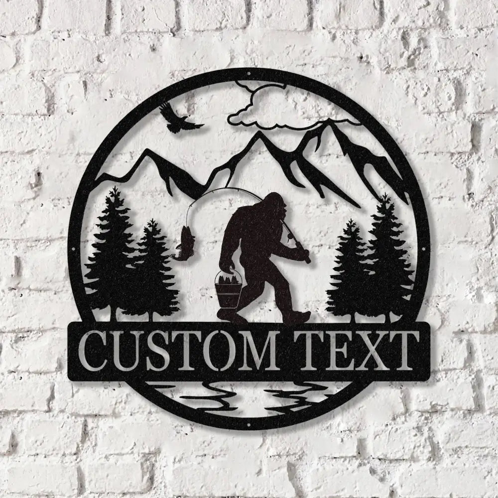 Outdoor Sasquatch Custom Name Metal Sign Bigfoot Yard Decor Bigfoot Mountain Metal Sign - Gearviral