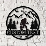 Outdoor Sasquatch Custom Name Metal Sign Bigfoot Yard Decor Bigfoot Mountain Metal Sign - Gearviral