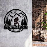 Outdoor Sasquatch Custom Name Metal Sign Bigfoot Yard Decor Bigfoot Mountain Metal Sign - Gearviral