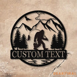 Outdoor Sasquatch Custom Name Metal Sign Bigfoot Yard Decor Bigfoot Mountain Metal Sign - Gearviral