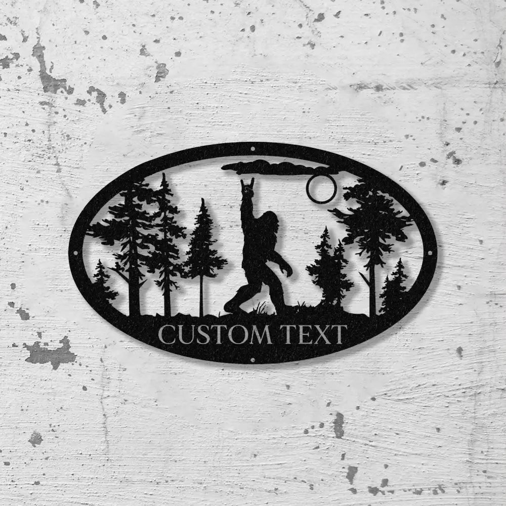 Outdoor Sasquatch Custom Name Wall Art LED Light Metal Sasquatch Bigfoot Yard Decor - Gearviral