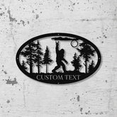 Outdoor Sasquatch Custom Name Wall Art LED Light Metal Sasquatch Bigfoot Yard Decor - Gearviral
