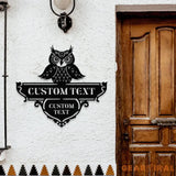 Owl Address Metal Sign Personalized Family Name Led Sign Outdoor Door Decor Address Wall Art Perfect Gift for