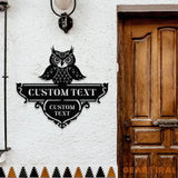 Owl Address Metal Sign Personalized Family Name Led Sign Outdoor Door Decor Address Wall Art Perfect Gift for