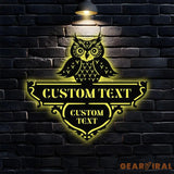Owl Address Metal Sign Personalized Family Name Led Sign Outdoor Door Decor Address Wall Art Perfect Gift for