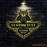 Owl Address Metal Sign Personalized Family Name Led Sign Outdoor Door Decor Address Wall Art Perfect Gift for