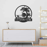 Palm Tree Summer Metal Wall Art - Lake house sign - Patio - Custom Palm Tree Metal Signs | GearViral
