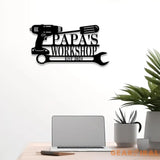 Papa’s Workshop Sign Personalized Metal Garage Sign Metal Garage Wall Art Handyman Carpenter Garage Wall Decor Dad’s