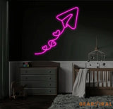 Paper Plane With Heart Neon Sign Paper Plane Led Sign Custom Neon Sign Gift For Kid Bedroom Decor Gift For Her Paper