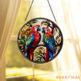 Parrot Stained Glass Suncatcher Parrot Window Hanging Parrot Ornament Parrot Lover Decor Bird Nerd Bird Lover Gift