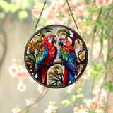 Parrot Stained Glass Suncatcher Parrot Window Hanging Parrot Ornament Parrot Lover Decor Bird Nerd Bird Lover Gift