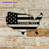 Patriotic Black National Flag Metal Sign Veteran Metal Sign Housewarming Outdoor Door Decor Patriotic Wall Art Gift for
