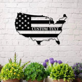 Patriotic Black National Flag Metal Sign Veteran Metal Sign Housewarming Outdoor Door Decor Patriotic Wall Art Gift for