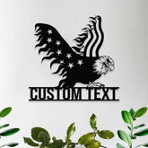 Patriotic Eagle Metal House Metal Sign Veteran Metal Sign Housewarming Outdoor Door Decor Patriotic Wall Art Gift for