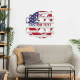 Patriotic Letter A National Flag Metal Sign Veteran Metal Sign Housewarming Outdoor Door Decor Patriotic Wall Art Gift