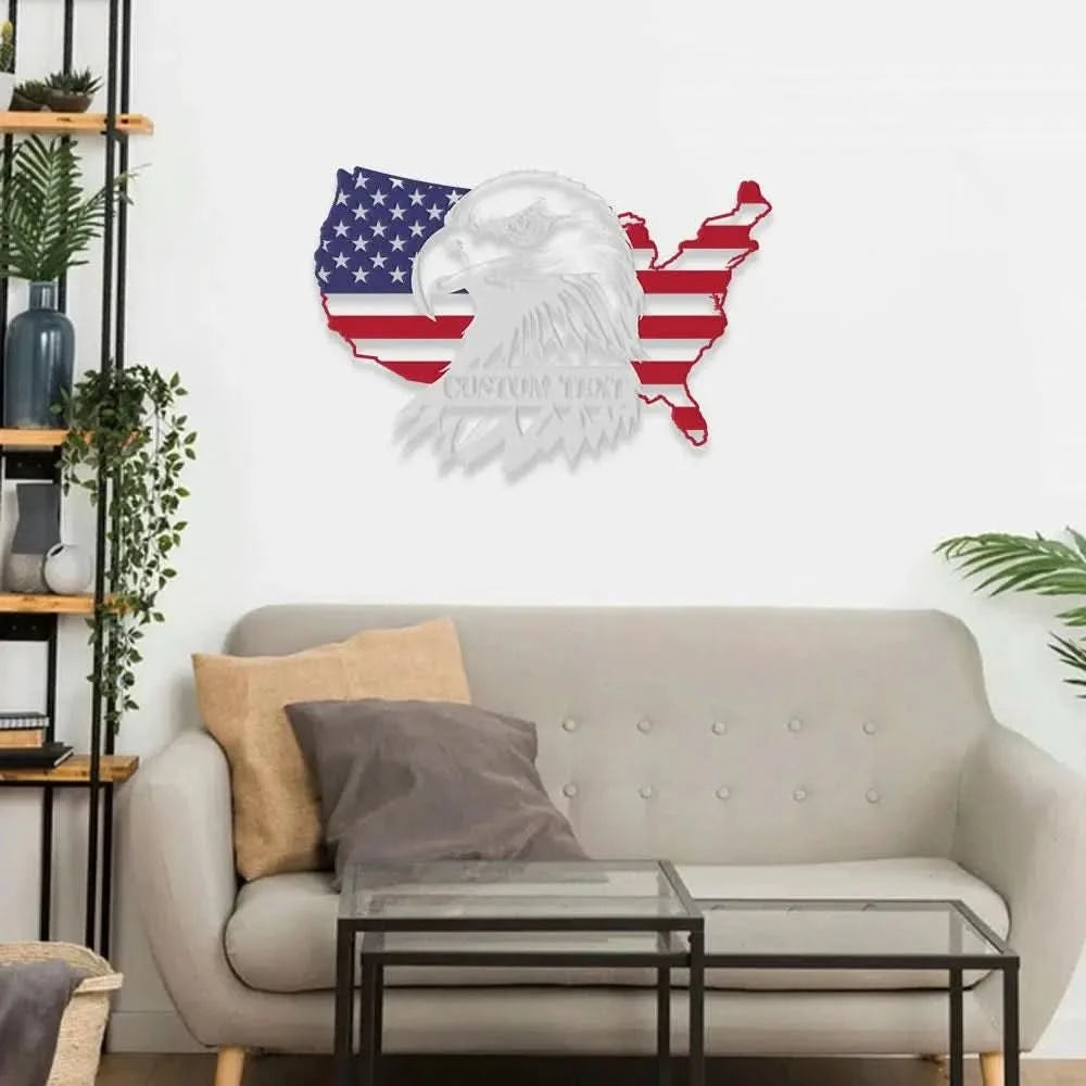 Patriotic National Flag Eagle Metal Sign Veteran Metal Sign Housewarming Outdoor Door Decor Patriotic Wall Art Gift for
