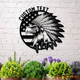 Patriotic Native Eagle Metal House Metal Sign,Veteran Metal Sign Housewarming Outdoor Door Decor Patriotic Wall