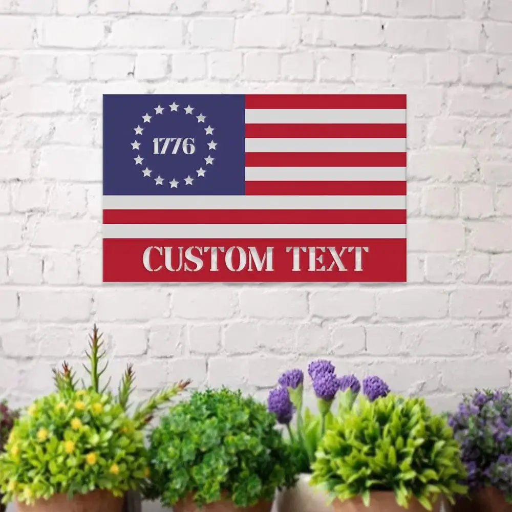 Patriotic Numeric National Flag Metal Sign Veteran Metal Sign Housewarming Outdoor Door Decor Patriotic Wall Art Gift