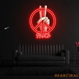 Peace Sign Neon Sign x Acrylic Artwork
