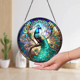 Peacock Stained Glass SunCatcher Peacock Window Hanging Gift Bird Lover Decor Peacock Ornament Garden Decor Mother’s