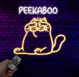 Peekaboo Cat Neon Sign LED Peekaboo Cat Light Custom Neon Cat Sign Cute Animal Wall Art Kids Room Decor Personalized