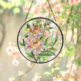 Peony Glass Suncatcher Birth Flower Stained Glass Suncatcher Flower Window Hanging Birth Flower Birthday Gift Mother’s