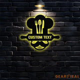 Personal Chef Laser Cut Metal Sign Kitchen Metal LED Sign Personalized Chef Name Wall Sign Kitchen Decor Kitchen Metal