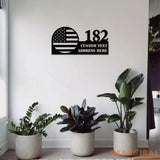 Personalized Address USA Metal Sign - Number Address Sign Patriotic House - Personalized Address Decor - Personalized