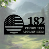 Personalized Address USA Metal Sign - Number Address Sign Patriotic House - Personalized Address Decor - Personalized