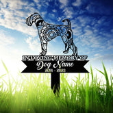 Personalized Airedale Terrier Mandala Garden Stake Zentangle Yard Art Dog Memorial Sign Outdoor Decor Pet Loss Sympathy