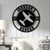 Personalized Airplane Hangar Sign - Custom Pilot Name Sign - Aviation Lover Decor - Man Cave Wall Art - Airplane Sign
