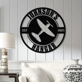 Personalized Airplane Hangar Sign - Custom Pilot Name Sign - Aviation Lover Decor - Man Cave Wall Art - Airplane Sign