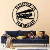 Personalized Airplane Hangar Sign with Led Lights - Custom Pilot Name Sign - Aviation Lover Decor - Man Cave Wall Art