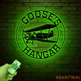 Personalized Airplane Hangar Sign with Led Lights - Custom Pilot Name Sign - Aviation Lover Decor - Man Cave Wall Art