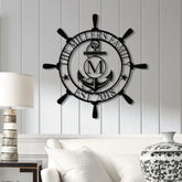 Personalized Anchor Metal Sign Custom Anchor Name Sign Metal Wall Decor Family Name Anchor Sign Nautical Anchor Gift