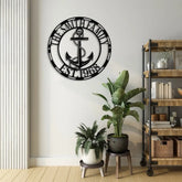 Personalized Anchor Metal Sign LED Lights Ship Anchor Sign Custom Family Name Sign Anchor Name Sign Nautical Decor