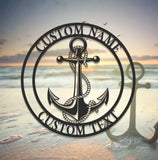 Personalized Anchor Metal Sign - Anchor Name Sign - Anchor Sign Metal - Metal Anchor Sign | GearViral