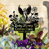 Personalized Angel Memorial Stake Angel Grave Marker Angel Memorial Plaque with Stake Angel Grave Stake In Loving