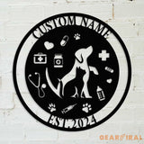 Personalized Animal Doctor Name Metal Sign - Custom Veterinarian Wall Decor - Vet Healthcare Sign - Pet Lover Decor